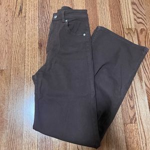 H&M dark brown high rise wide leg jeans size 2